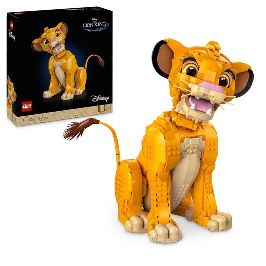 LEGO | Disney El Rey León: Simba Joven Maqueta para Adultos, Regalo para Mujeres y Hombres, Figura de Animal Coleccionable, Actividad Creativa, Decoración para el Hogar y Oficina 43247