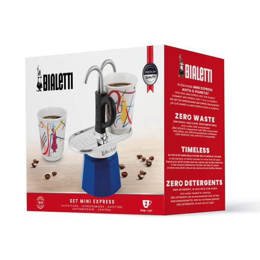 Bialetti Mini Express Arte – Edición Kandinsky con 2 Tazas