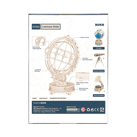 Maqueta Globo terráqueo – Puzzle 3D con luz