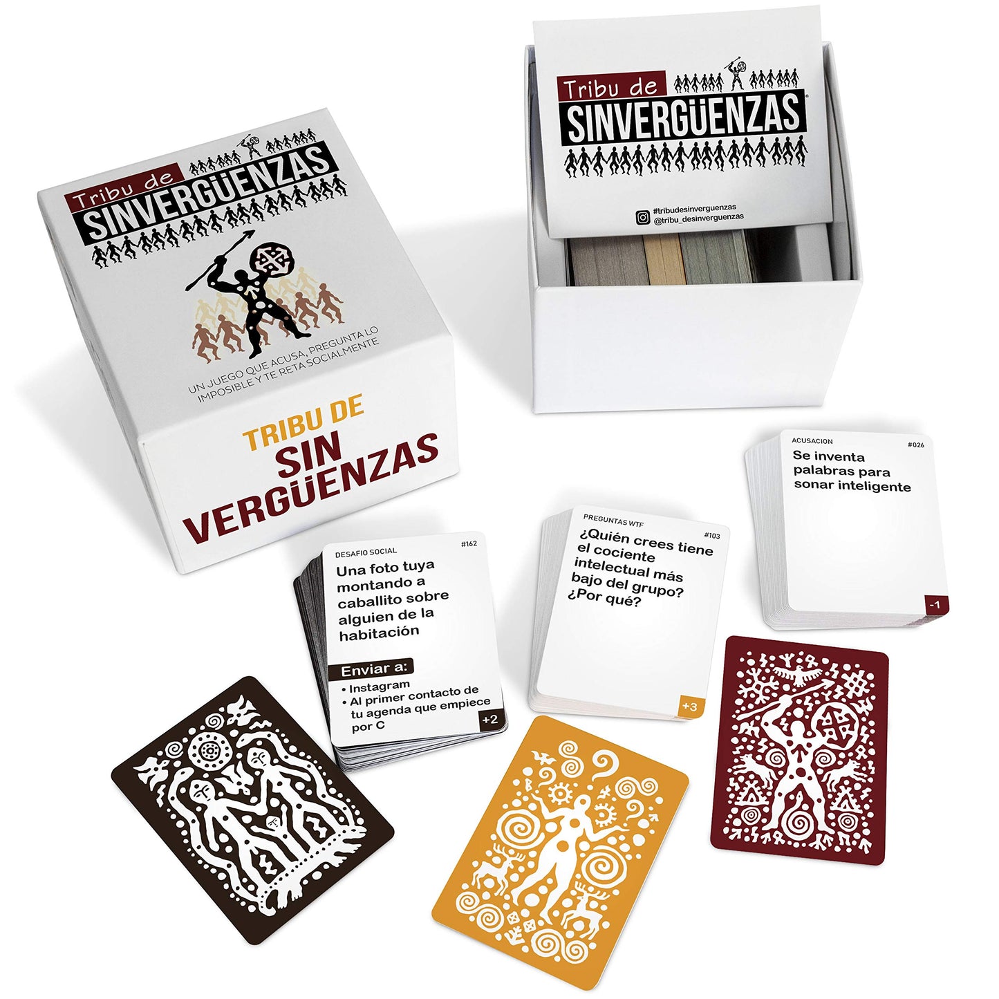 TRIBU DE SINVERGÜENZAS - Juegos de Mesa para Fiestas y Risas con amig@s - Juego de Cartas Made In Spain