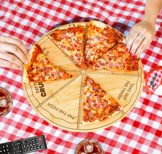 Tabla para pizza con retos – Cada porción, una misión divertida