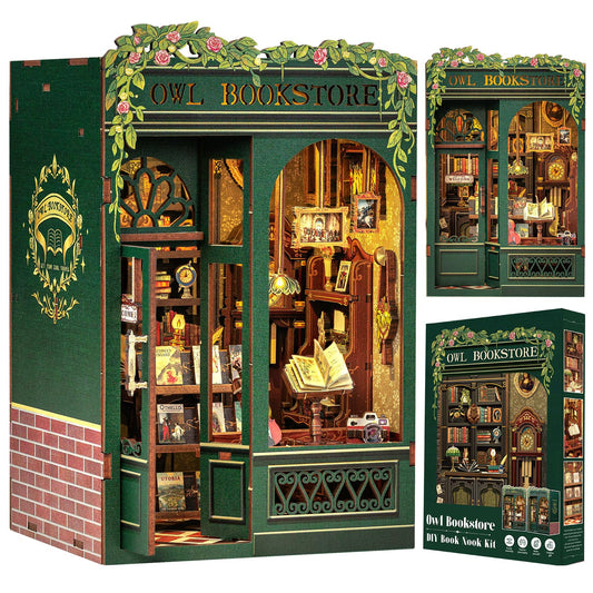 Book Nook Owl Bookstore – Tu Rincón de Lectura Mágico en Miniatura