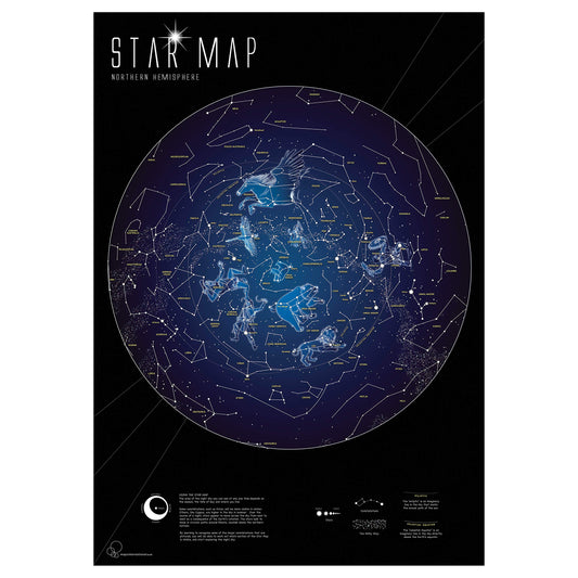 Póster Mapa Estelar Fluorescente – Duerme Bajo las Estrellas Cada Noche
