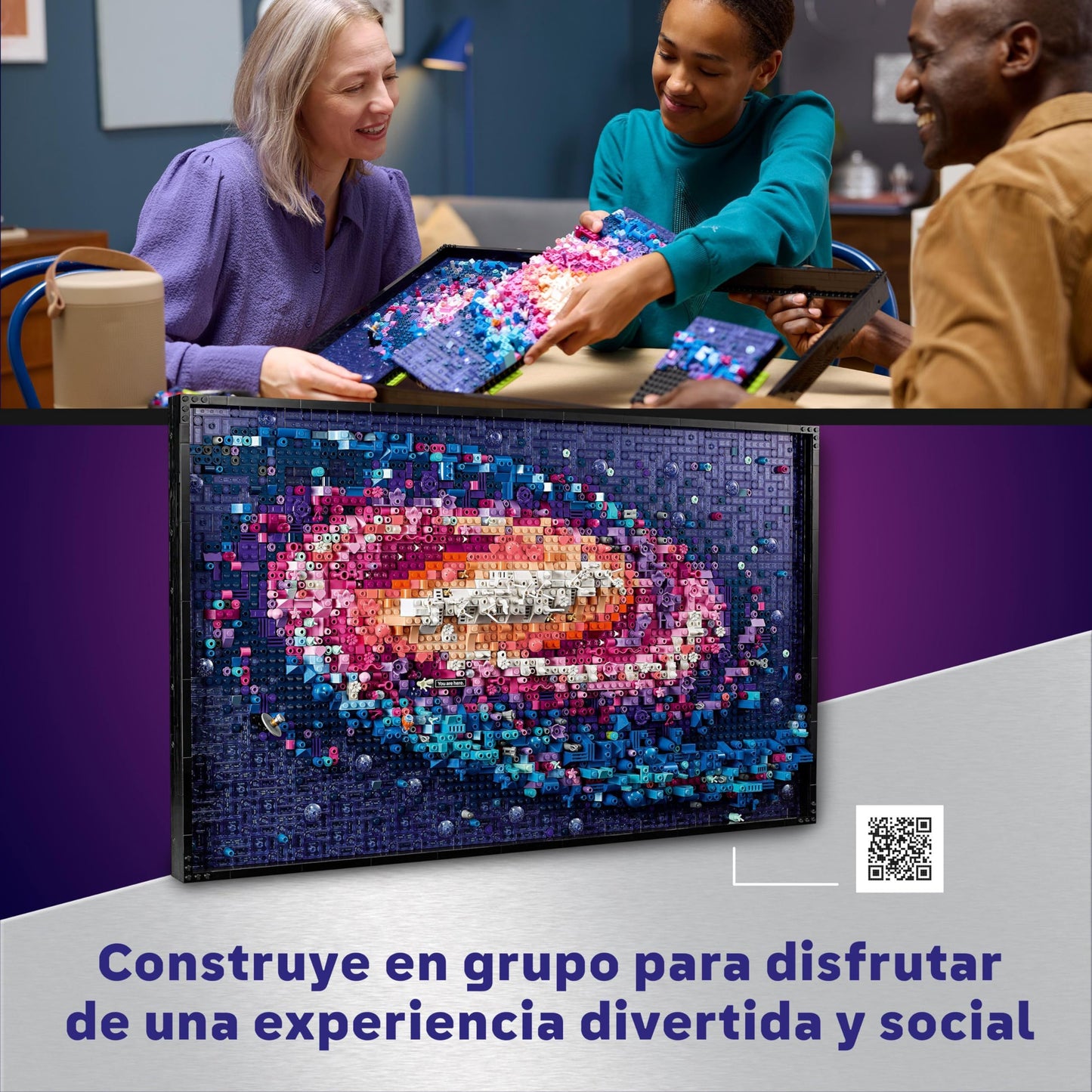 LEGO Art Galaxia Vía Láctea Arte Mural y Decoración de Pared para el Salón y Hogar, Regalo Creativo de Astronomía para Hombres y Mujeres, Maqueta para Adultos, Póster 3D 31212