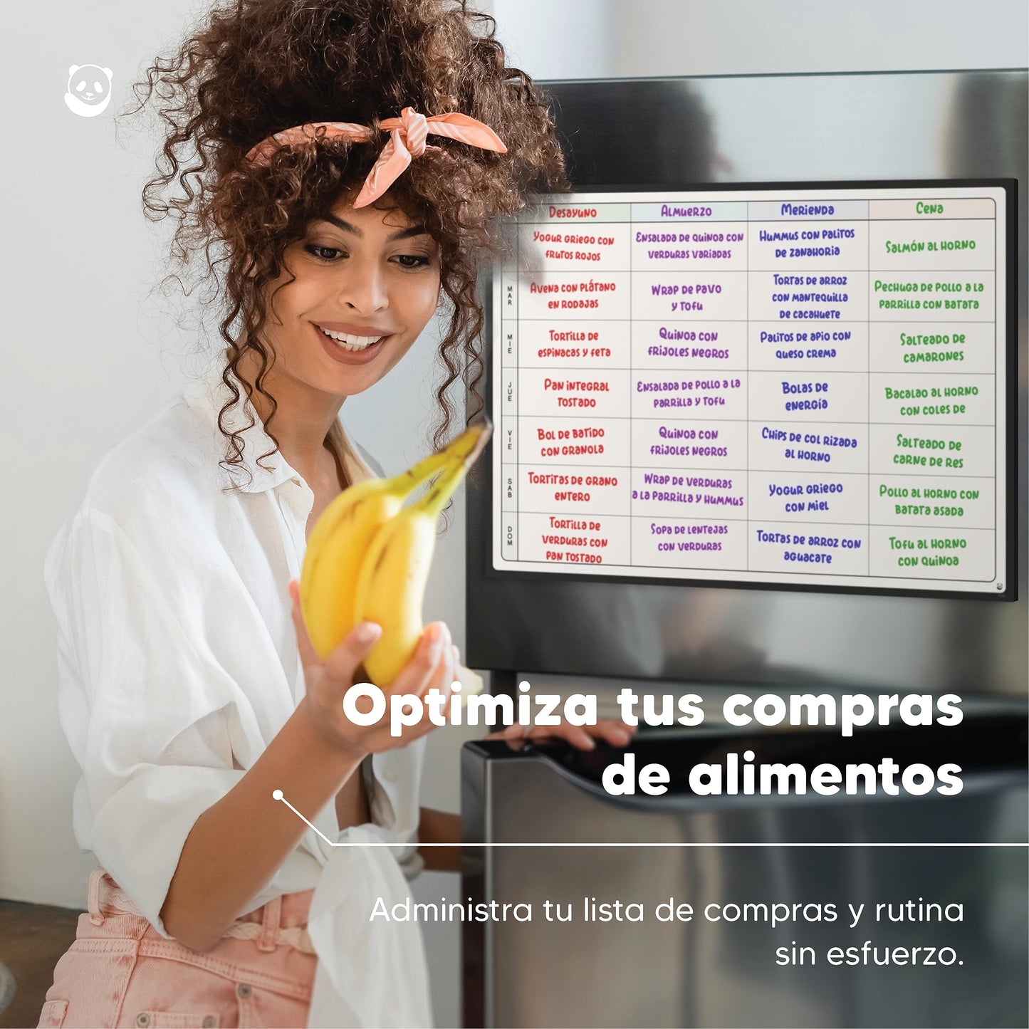 Pizarra Planificadora de Comidas y de Planes por SmartPanda - Calendario Magnético Grande Ideal para Planificar Estudios, Tareas o Dietas - Pizarra Blanca para la Nevera – Semanal, En Español