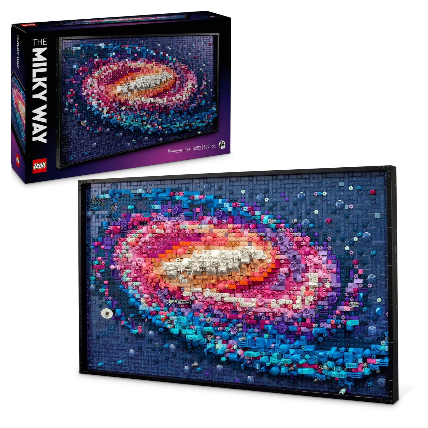 LEGO Art Galaxia Vía Láctea Arte Mural y Decoración de Pared para el Salón y Hogar, Regalo Creativo de Astronomía para Hombres y Mujeres, Maqueta para Adultos, Póster 3D 31212