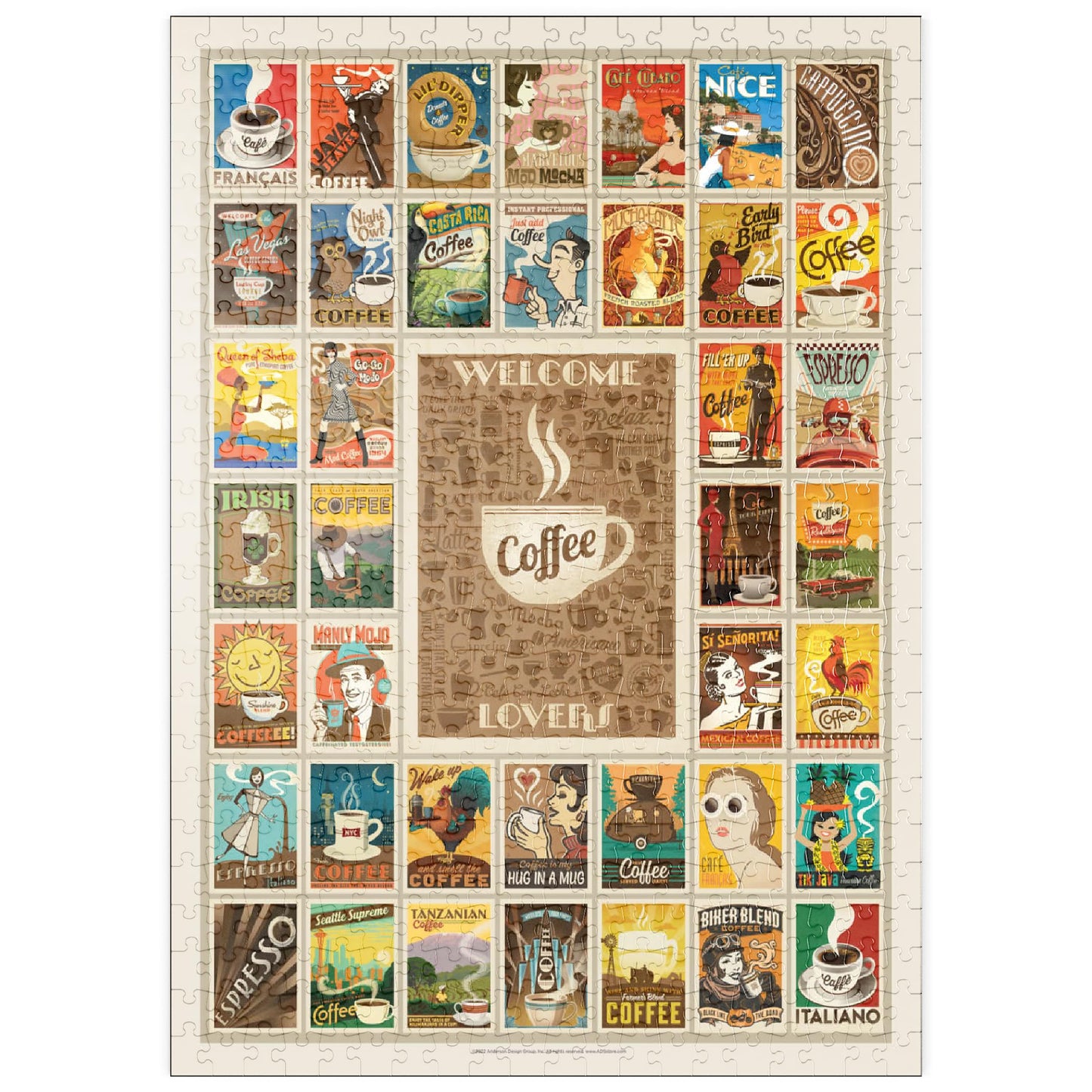 Puzzle Póster Café Vintage – Aroma Clásico en 500 Piezas