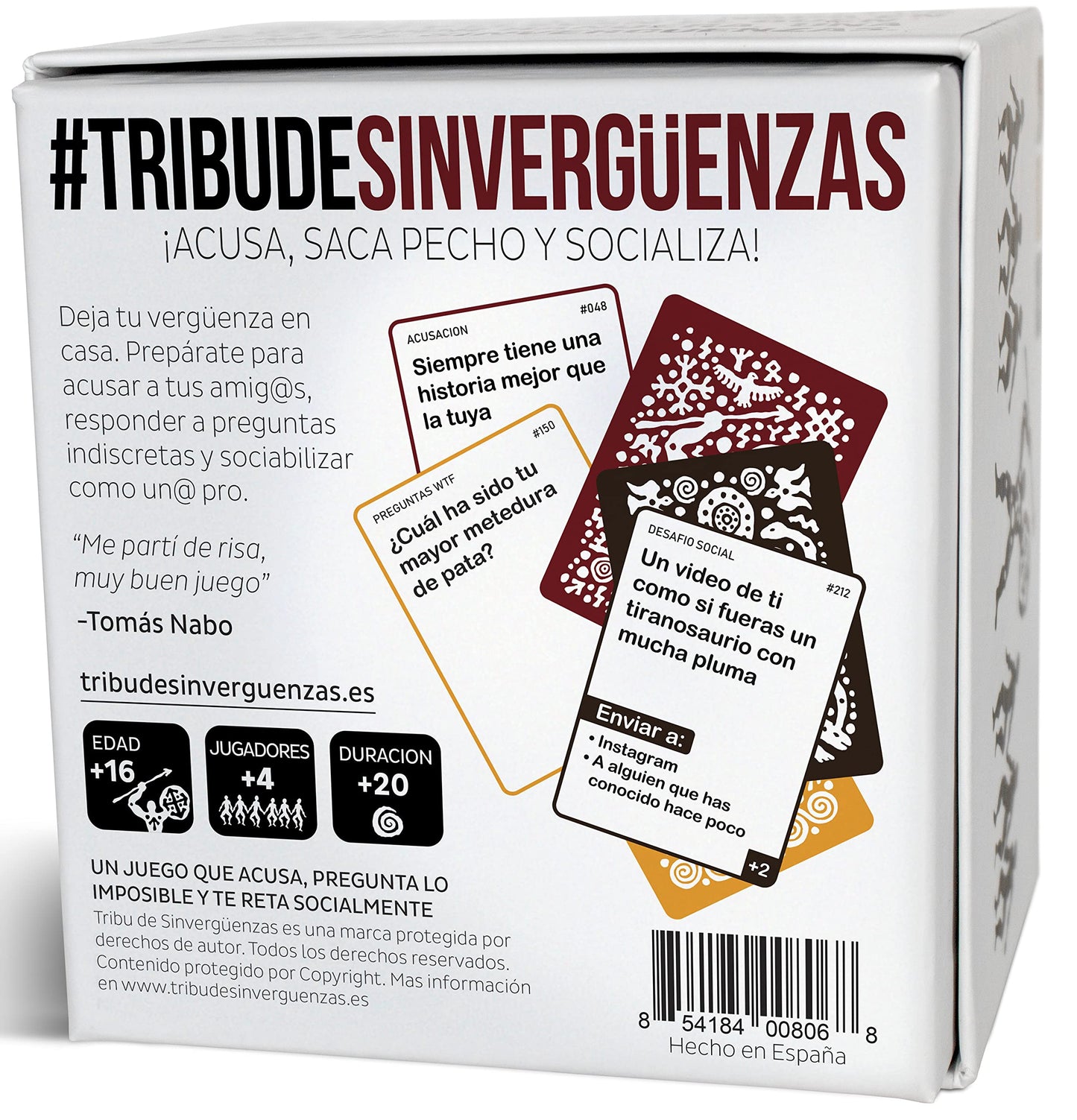 TRIBU DE SINVERGÜENZAS - Juegos de Mesa para Fiestas y Risas con amig@s - Juego de Cartas Made In Spain