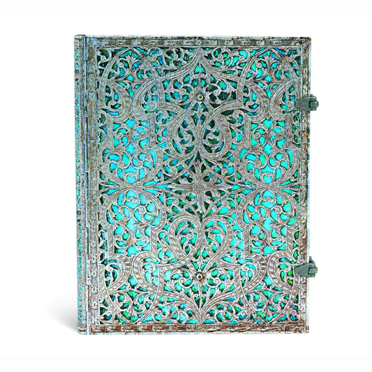 Cuaderno Paperblanks – Silver Filigree Maya Blue