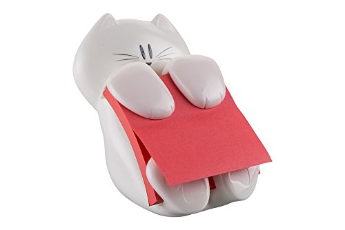 Post-It Dispensador de Notas Z, Diseño Gato, Paquete de 1 Bloc de Notas de 90 Hojas, 76x76 mm, Color Rosa, Para Dispensar con una Mano en el Escritorio