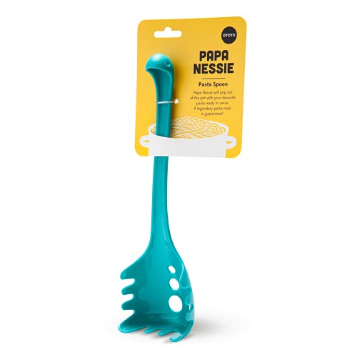 OTOTO Papá Nessie Cuchara de Cocina para Pasta - Cucharon Servir Pasta Libre de BPA de Grado Alimenticio - Tenedor para Espaguetis Resistente al Calor - para Lavavajillas - 28,5 x 8,5 x 5,5 cm