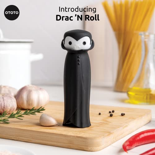 OTOTOTO Drac N' Roll Rulo de Ajo, Tubo Pelador de Ajos de Silicona - Pelador de Ajos Tubo Rodillo de Silicona para Halloween - Gadget de Cocina para Ajos, Pelador Rodillo de Ajo, Herramienta para Ajo