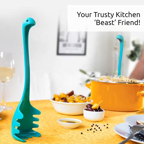 OTOTO Papá Nessie Cuchara de Cocina para Pasta - Cucharon Servir Pasta Libre de BPA de Grado Alimenticio - Tenedor para Espaguetis Resistente al Calor - para Lavavajillas - 28,5 x 8,5 x 5,5 cm