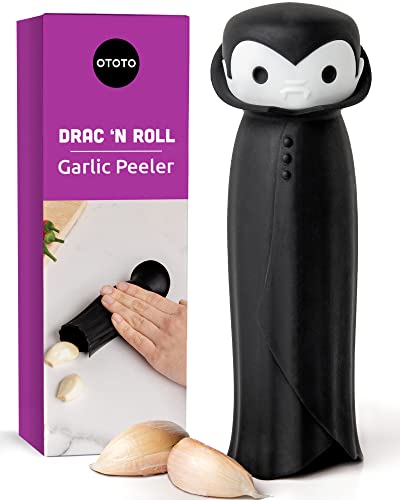 OTOTOTO Drac N' Roll Rulo de Ajo, Tubo Pelador de Ajos de Silicona - Pelador de Ajos Tubo Rodillo de Silicona para Halloween - Gadget de Cocina para Ajos, Pelador Rodillo de Ajo, Herramienta para Ajo