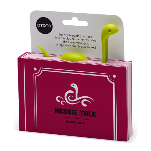 OTOTO Nessie Tale marca original – Marcador de libro de plástico ligero verde – Regalo único para lectores, mujeres y hombres, bonita marca para niños, niñas y niños