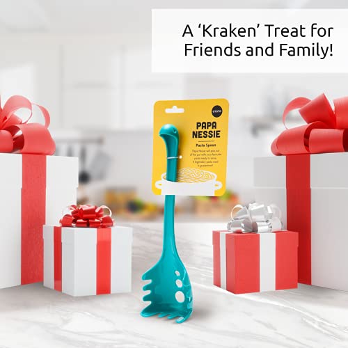 OTOTO Papá Nessie Cuchara de Cocina para Pasta - Cucharon Servir Pasta Libre de BPA de Grado Alimenticio - Tenedor para Espaguetis Resistente al Calor - para Lavavajillas - 28,5 x 8,5 x 5,5 cm