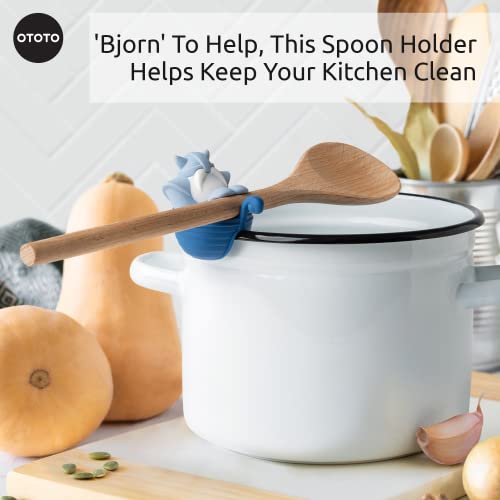 ¡NUEVO! Bjorn Viking Spoon Holder OTOTO - Soporte Reposa Cuchara para Cocina, Soporte de Utensilios de Cocina, Soporte de Cuchara de Silicona - Pequeños Gadgets de Cocina, Divertidos Gadgets de Cocina