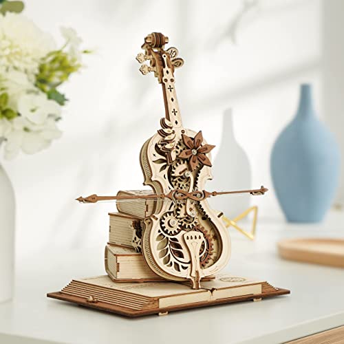 ROKR Puzzles 3D para Adultos Violonchelo Cello Maquetas de Madera para Construir Adultos Regalos de Cumpleaños, Magic Cello