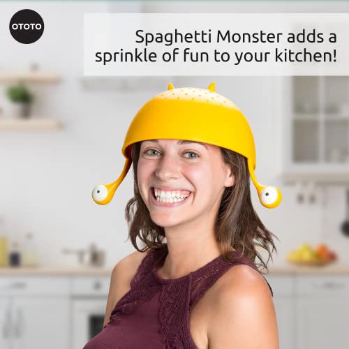 OTOTO Spaghetti Monster - Colador de Cocina para Drenar Pasta, Vegetales, Frutas – 21 x 19 cm - Escurridor Pasta Libre de BPA – Colador Grande Apto para Lavavajillas