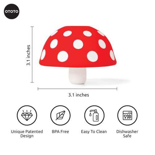 OTOTO Magic Mushroom – Embudo de cocina plegable – Embudo pequeño y ancho para transferencia de frascos, conservas y botellas – Embudo de silicona sin Bpa – 5,6 x 7 x 7 cm