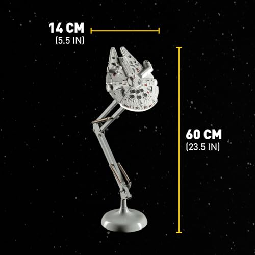 Paladone Millennium Falcon Posable Desk Lamp Lámpara de Escritorio Halcon milenario, Star Wars, Plástico, Gris, único