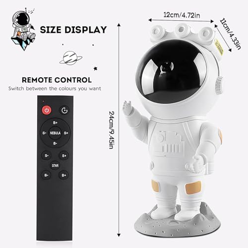 Astronautas LED Galaxy Starry Sky Night Light, luz de estrellas de astronautas con temporizador y mando a distancia, niebla para el dormitorio, regalos para niños y adultos