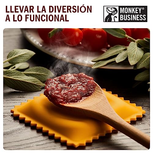 Monkey Business Cuchara con Forma de Ravioli | Cuchara de Cocina | Accesorios de Cocina | de una colección de Diferentes artilugios de Cocina únicos con Forma de Pasta