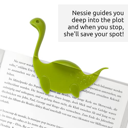 OTOTO Nessie Tale marca original – Marcador de libro de plástico ligero verde – Regalo único para lectores, mujeres y hombres, bonita marca para niños, niñas y niños