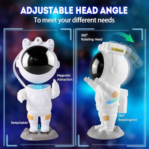 Astronautas LED Galaxy Starry Sky Night Light, luz de estrellas de astronautas con temporizador y mando a distancia, niebla para el dormitorio, regalos para niños y adultos