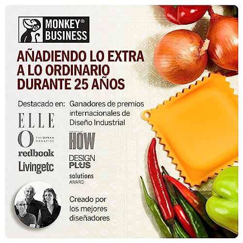 Monkey Business Cuchara con Forma de Ravioli | Cuchara de Cocina | Accesorios de Cocina | de una colección de Diferentes artilugios de Cocina únicos con Forma de Pasta