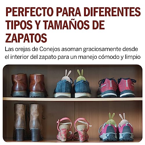 Eliminador de olores de zapatos Monkey Business/2 lindos conejitos desodorantes para zapatillas y zapatos/El carbón activado mantiene frescos los armarios y las bolsas del gimnasio/Sneakers Peekers