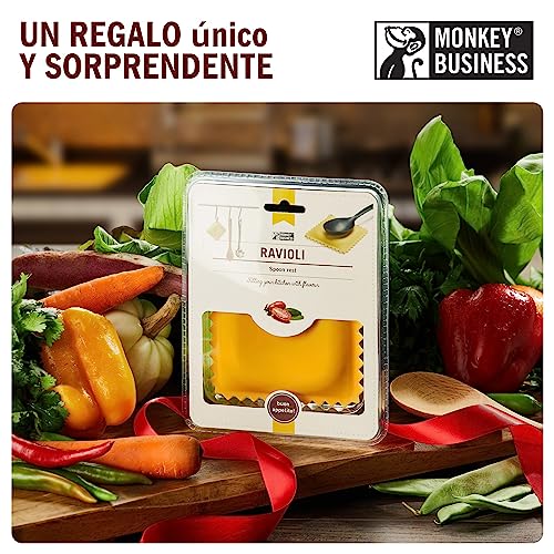 Monkey Business Cuchara con Forma de Ravioli | Cuchara de Cocina | Accesorios de Cocina | de una colección de Diferentes artilugios de Cocina únicos con Forma de Pasta