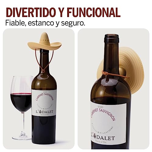 Monkey Business - Tapón de silicona con forma de sombrero, sella la botella y mantiene el vino fresco, accesorios de vino, accesorios divertidos de cocina, tapón de botella el Corko