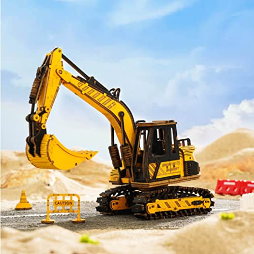 ROKR Puzzle 3D Madera Coche Maquetas para Montar para Construir Auto Adultos Niños (Excavator)