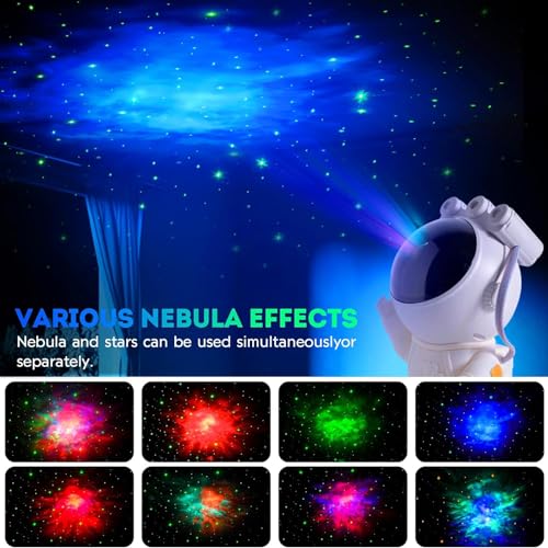 Astronautas LED Galaxy Starry Sky Night Light, luz de estrellas de astronautas con temporizador y mando a distancia, niebla para el dormitorio, regalos para niños y adultos