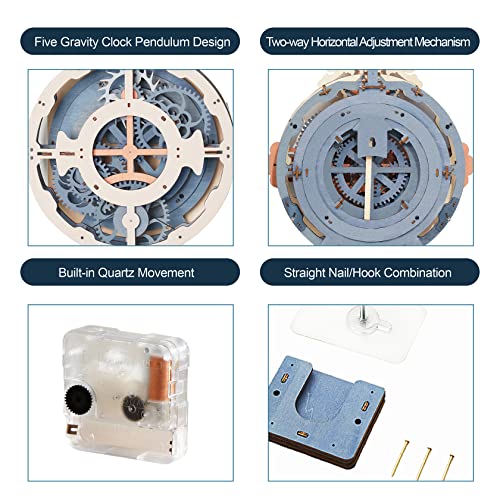 ROKR LC701 Puzzle 3D Madera Adultos Relój de Péndulo,Maquetas para Construir Adultos(Romantic Notes)