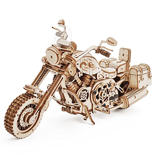 ROKR Puzzle 3D Madera Adultos Maquetas de Madera para Construir Engranajes Mecánicos Motocicleta de Crucero, Cruiser Motorcycle