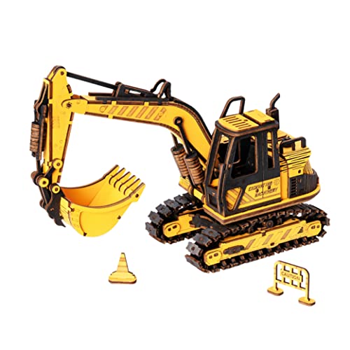 ROKR Puzzle 3D Madera Coche Maquetas para Montar para Construir Auto Adultos Niños (Excavator)