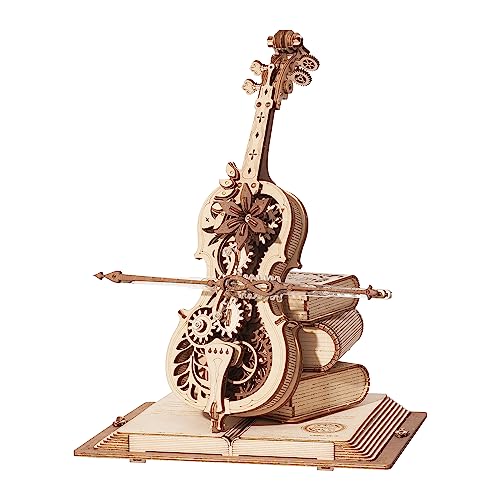 ROKR Puzzles 3D para Adultos Violonchelo Cello Maquetas de Madera para Construir Adultos Regalos de Cumpleaños, Magic Cello